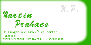 martin prahacs business card